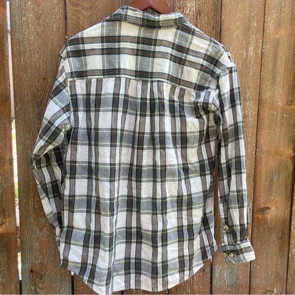 KRAZY KAT Women’s Gray Red Plaid Button Down Shirt 100% Cotton Size Medium - Picture 6 of 8